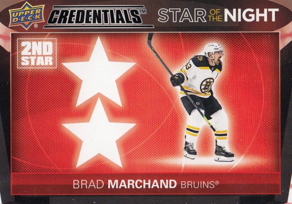insert karta BRAD MARCHAND 21-22 Credentials 2nd Star of the Night číslo 2S-5